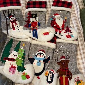 Festive Christmas Stockings with Holiday Characters